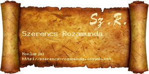 Szerencs Rozamunda névjegykártya